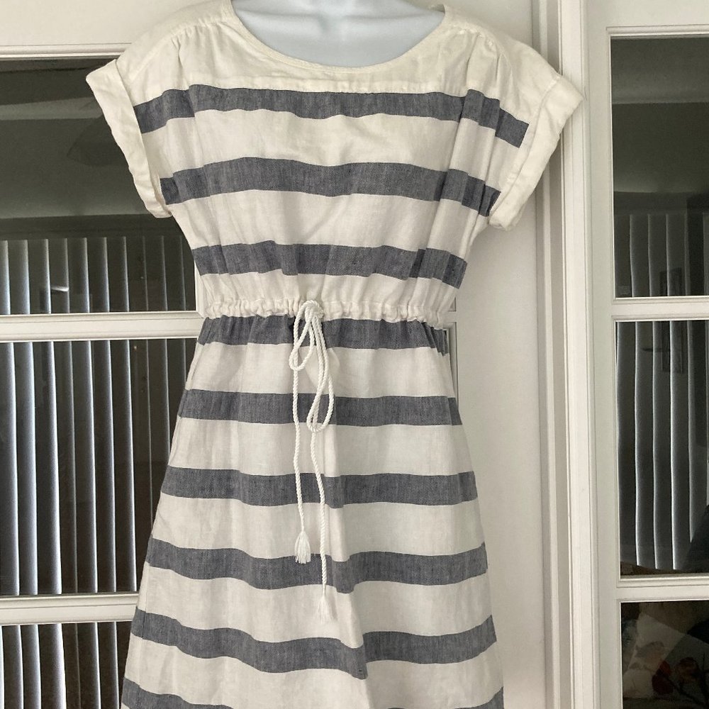 GAP Blue White Short Sleeve  Linen Cotton   Romper/ Mini Skirt  X Small